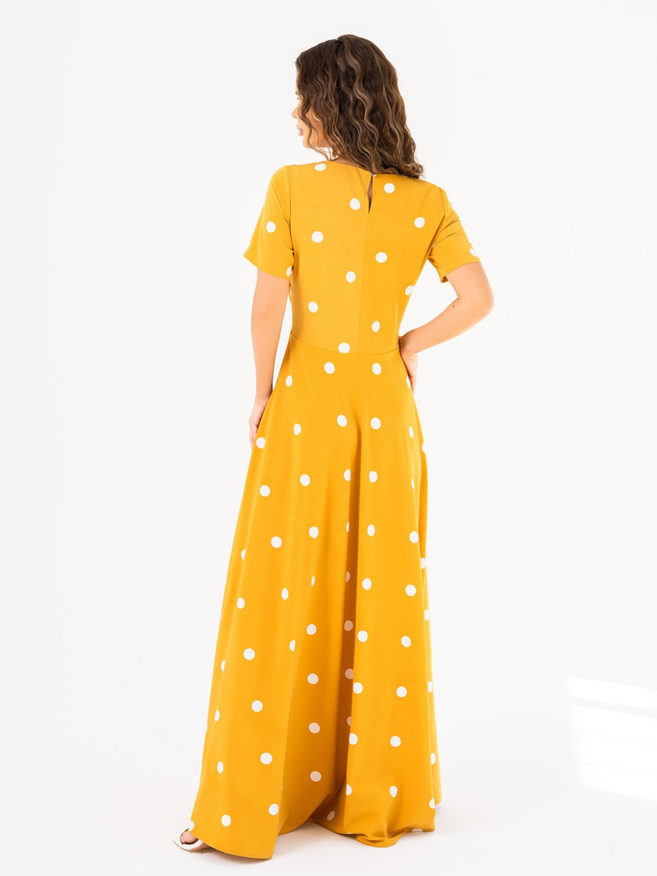 Сукня максі ISSA Plus модель 14009_mustard Фото