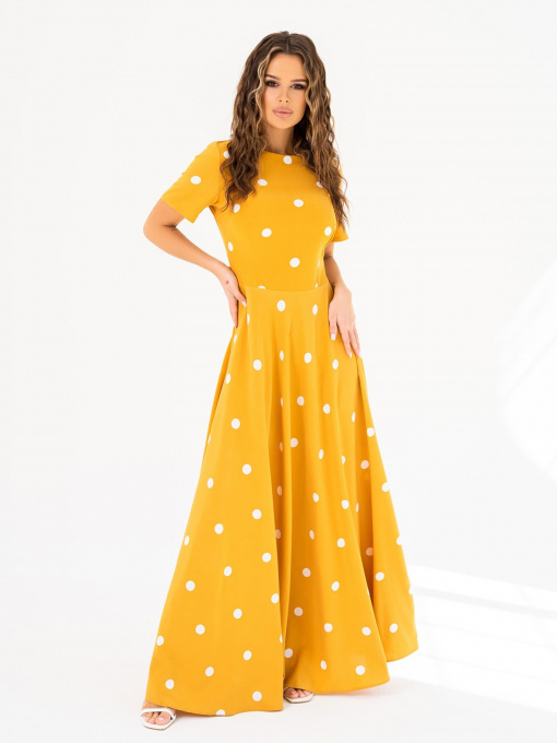 Платье макси ISSA Plus модель 14009_mustard Фото