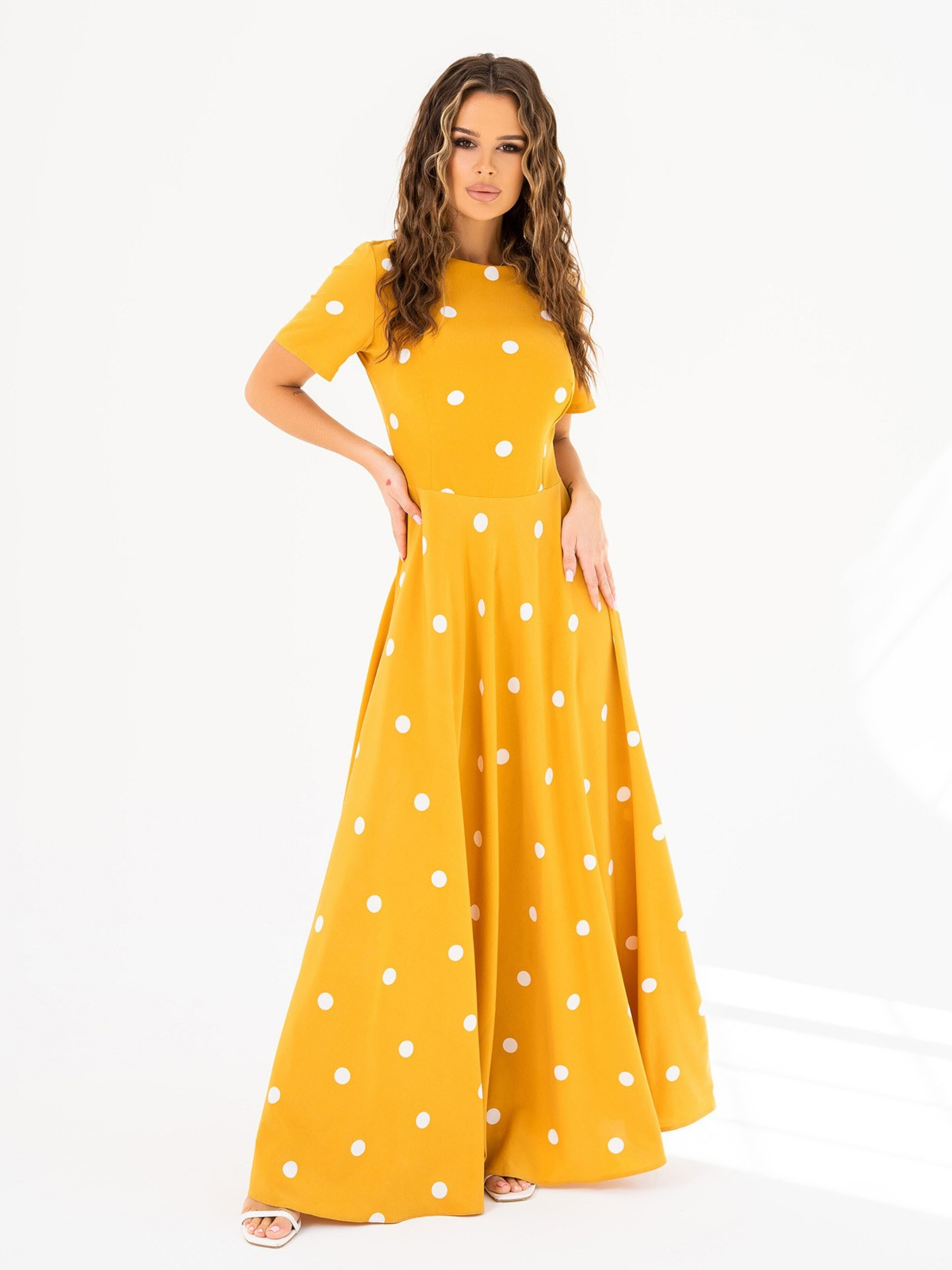 Платье макси ISSA Plus модель 14009_mustard Платье макси ISSA Plus модель 14009_mustard Фото