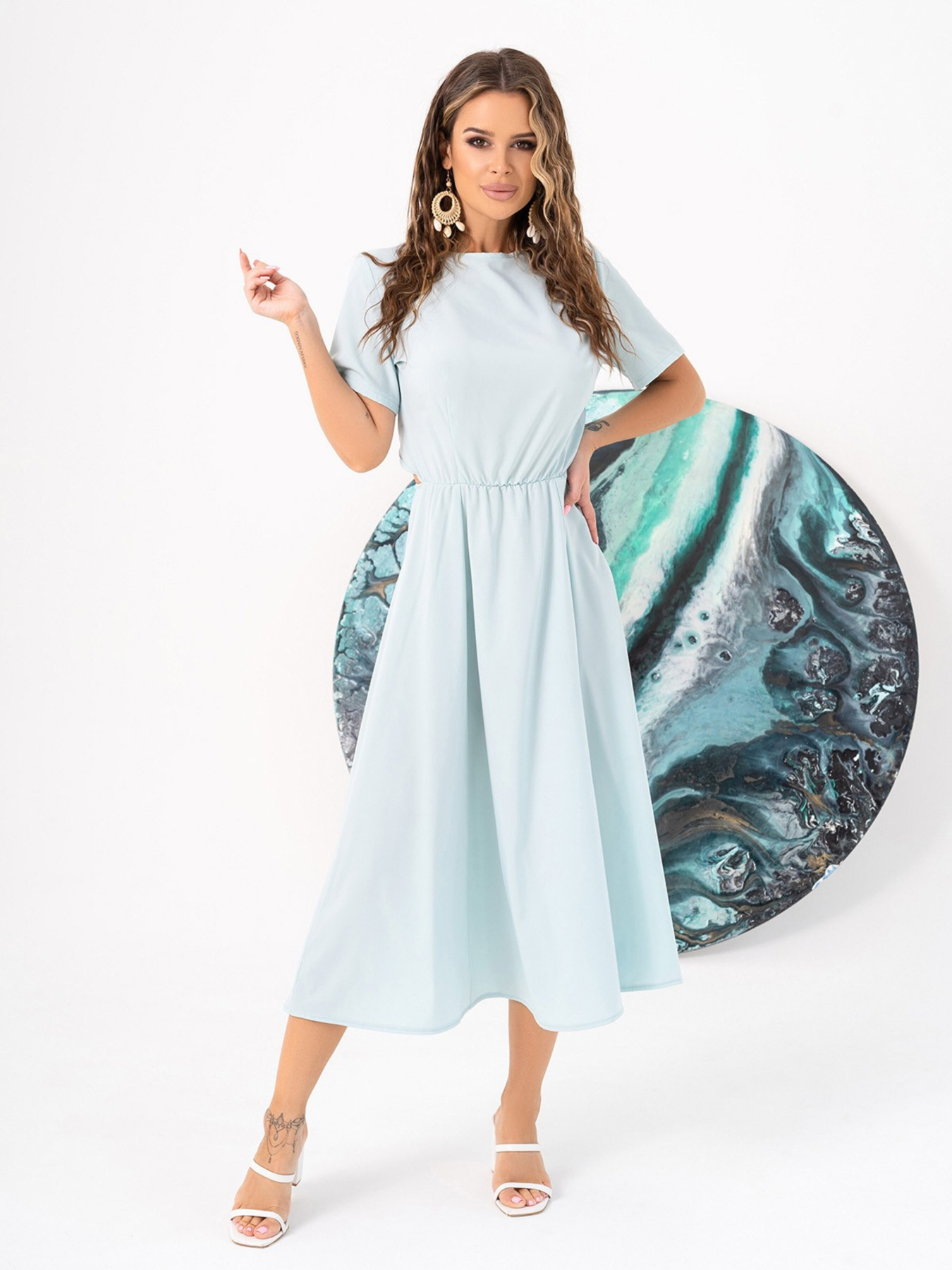 Сукня міді ISSA Plus модель 14031_mint Фото