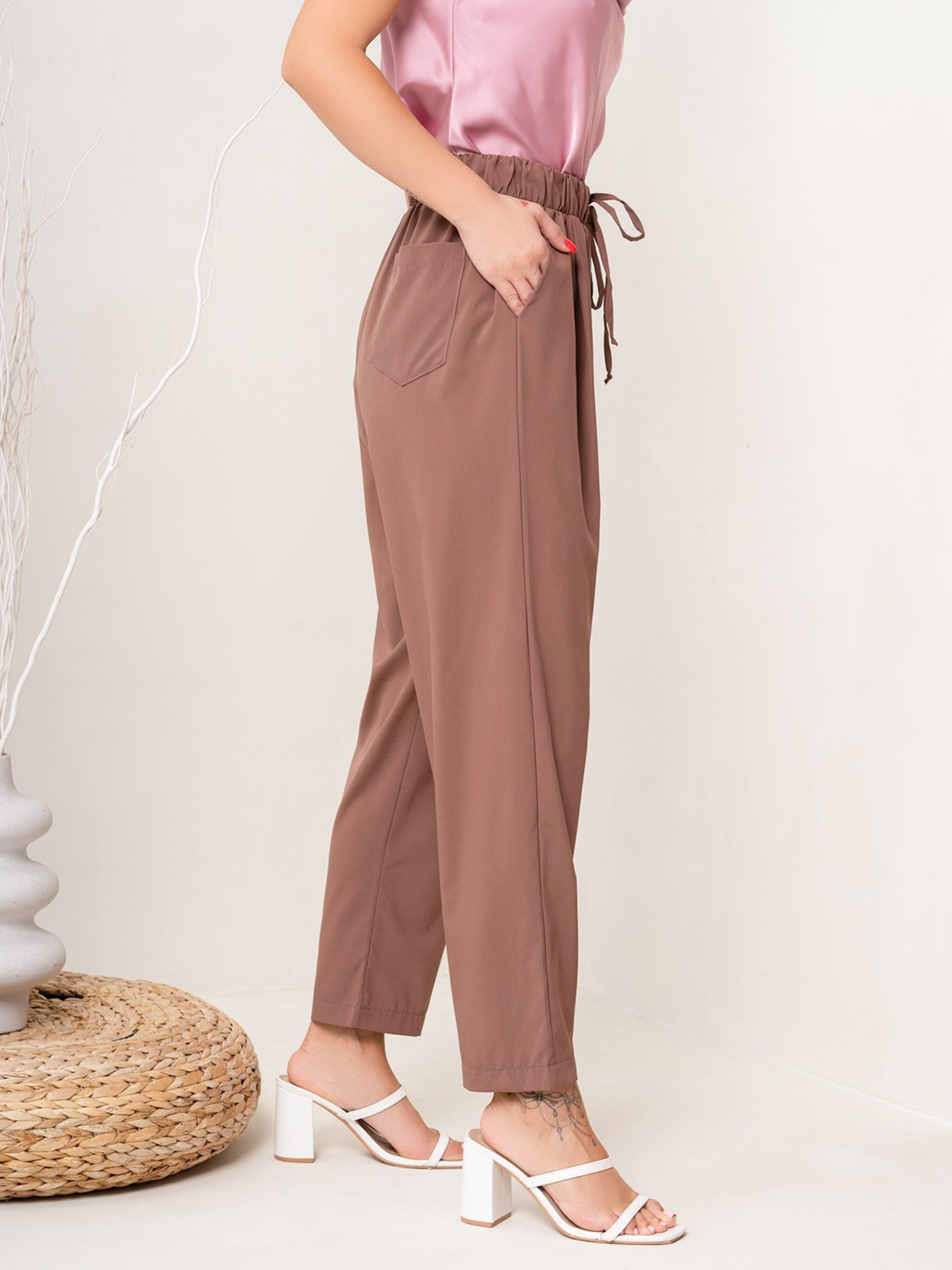 Повседневные штаны ISSA Plus модель 14050_brown Повседневные штаны ISSA Plus модель 14050_brown Фото