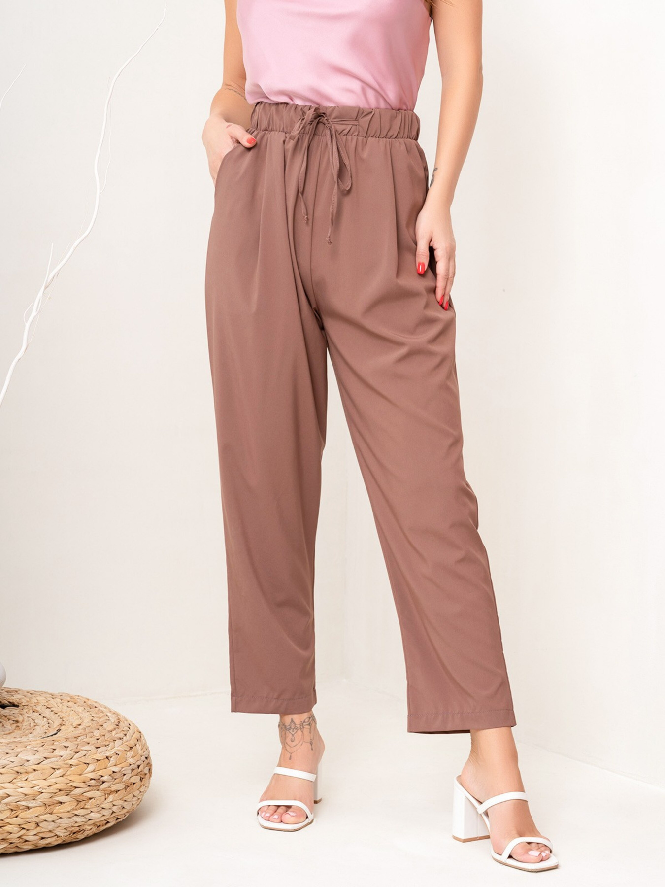 Повседневные штаны ISSA Plus модель 14050_brown Повседневные штаны ISSA Plus модель 14050_brown Фото