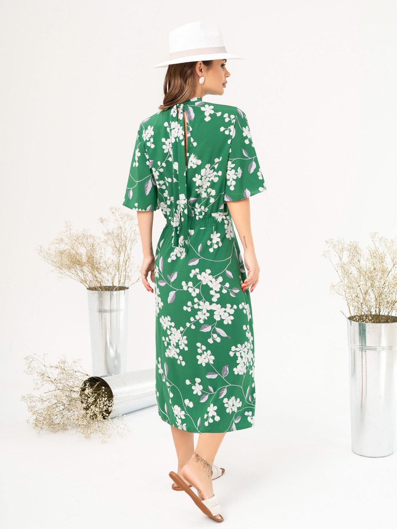 Платье миди ISSA Plus модель SA-459A_green Фото