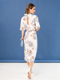 Платье миди ISSA Plus модель SA-459A_milky Фото