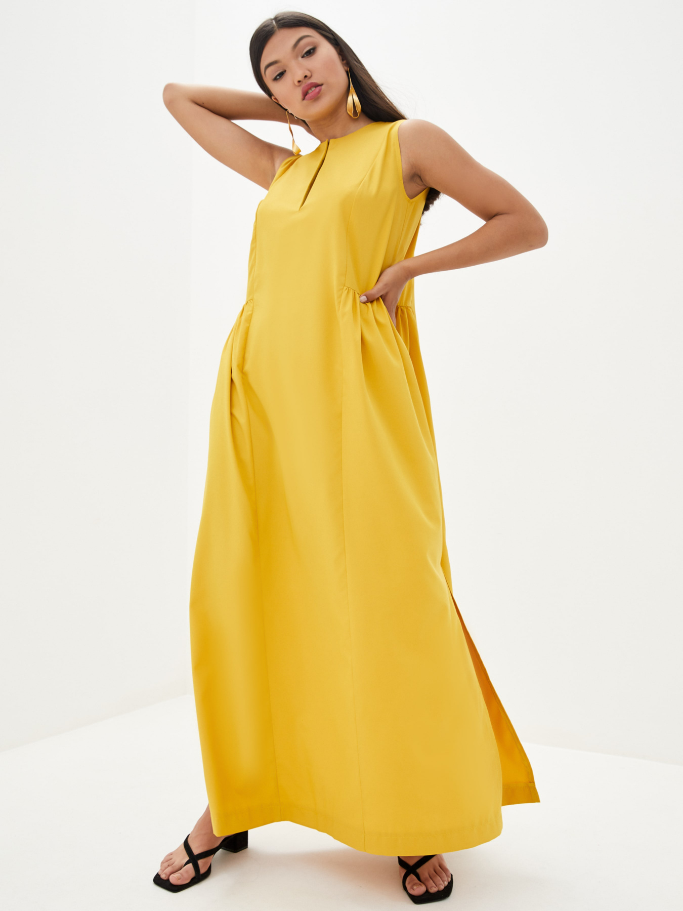 Платье макси ISSA Plus модель 10630_yellow Фото