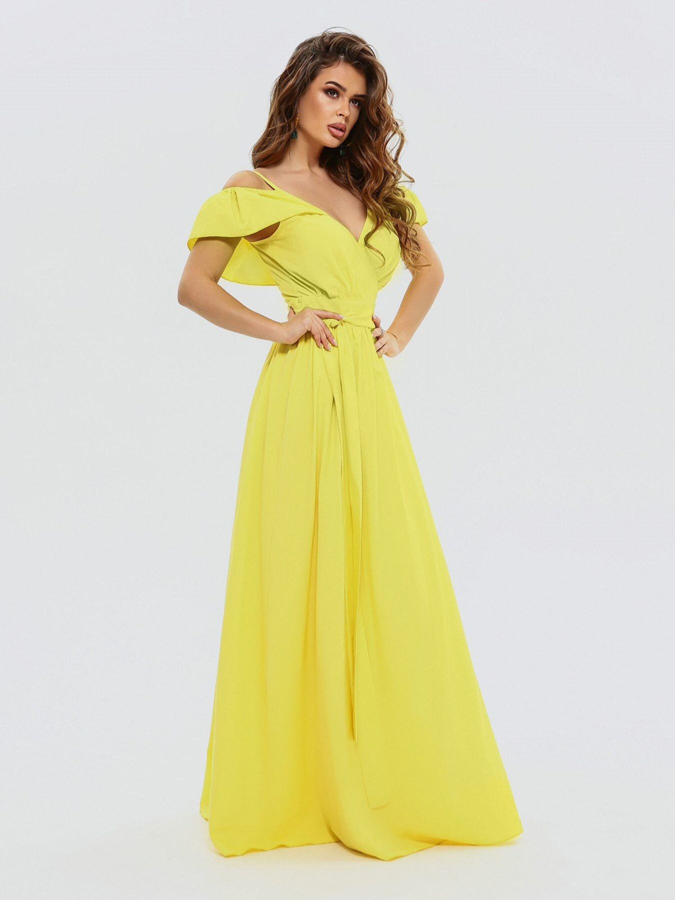 Платье макси ISSA Plus модель 10816_yellow Фото