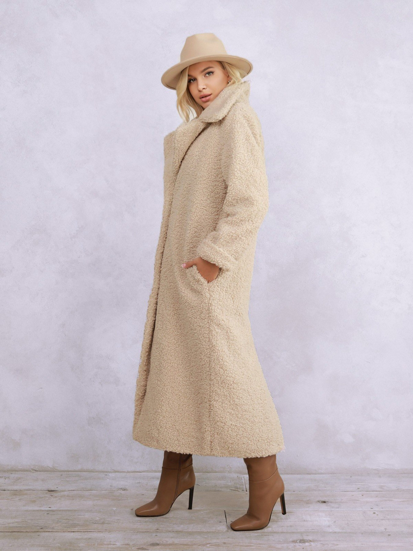 Шуба ISSA Plus модель 12287_beige Фото