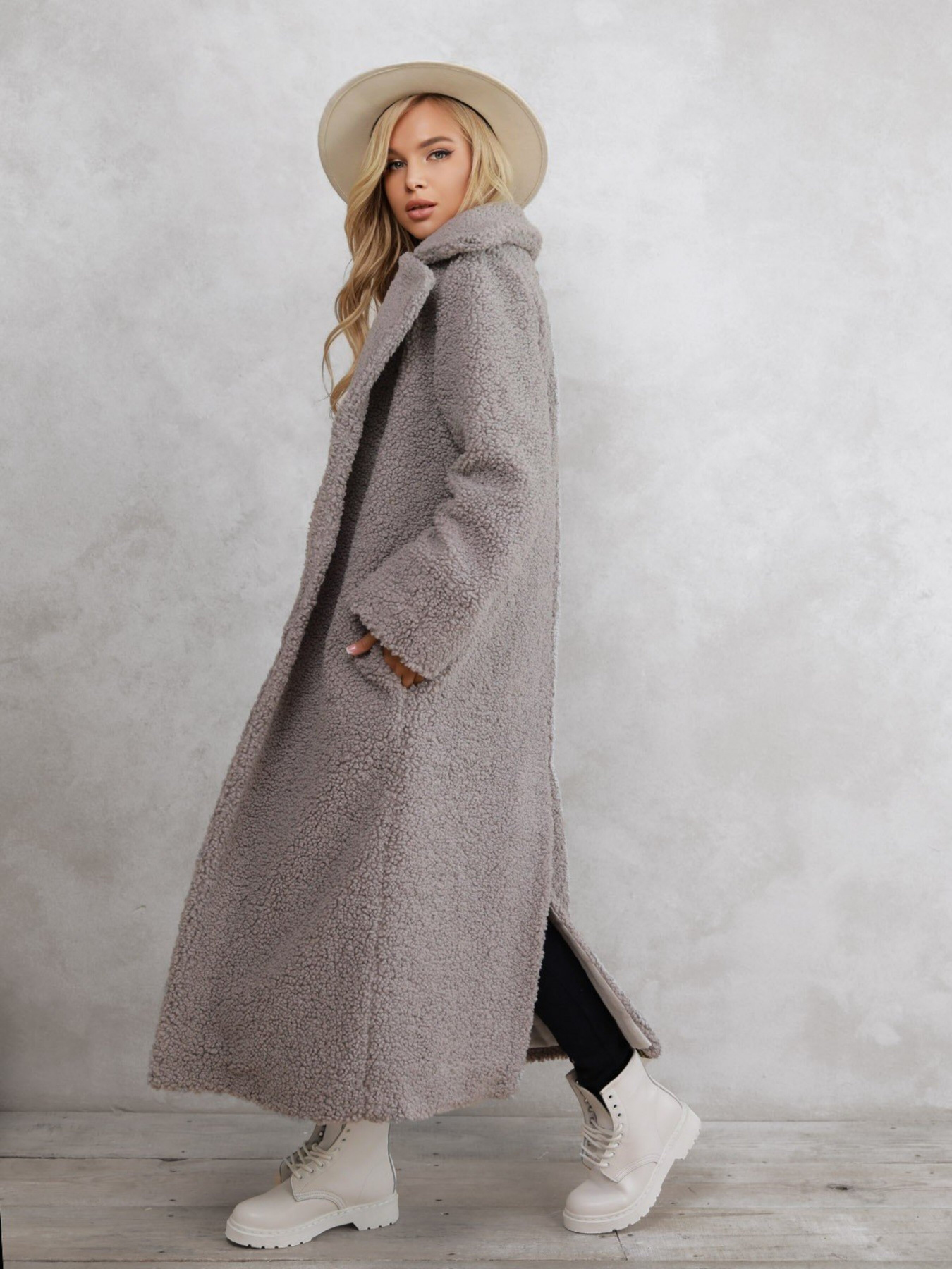 Шуба ISSA Plus модель 12287_grey Фото