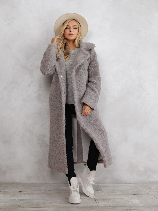 Шуба ISSA Plus модель 12287_grey Фото