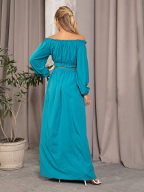 Повседневный костюм ISSA Plus модель 12690_turquoise Фото