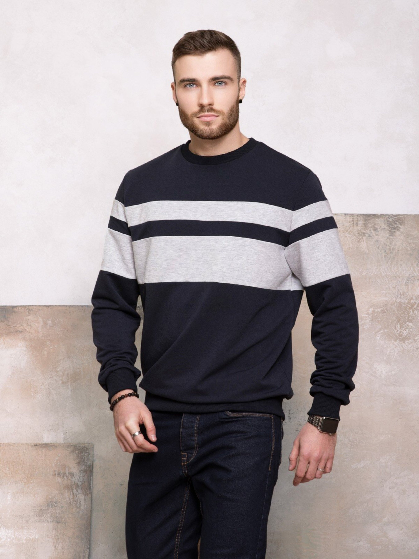 Свитшот ISSA Plus модель GN-413_darkblue Фото