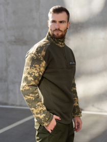 Кофта ISSA Plus модель GN-485_khaki Кофта ISSA Plus модель GN-485_khaki Фото