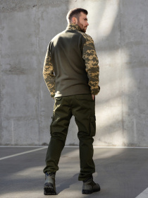 Кофта ISSA Plus модель GN-485_khaki Кофта ISSA Plus модель GN-485_khaki Фото