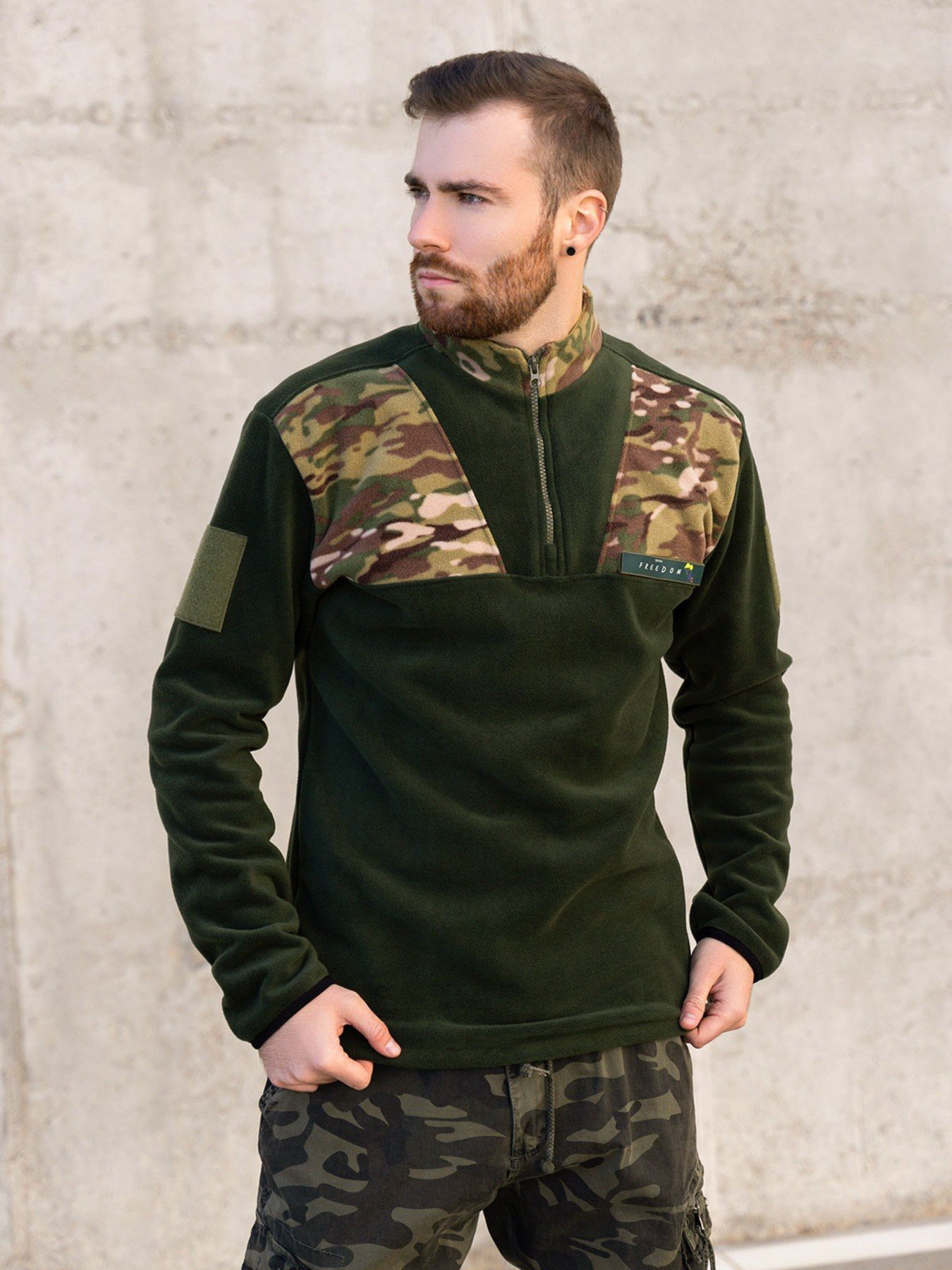 Кофта ISSA Plus модель GN-486_khaki Фото