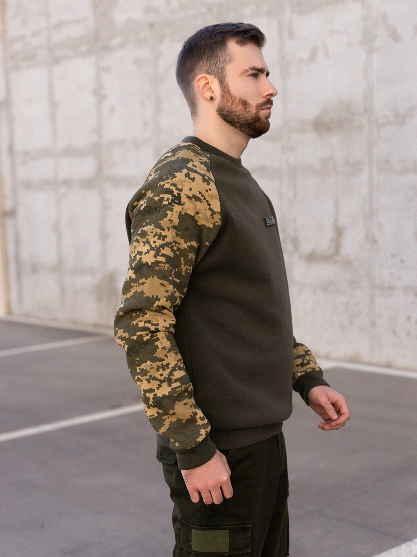 Свитшот ISSA Plus модель GN-490_khaki Фото