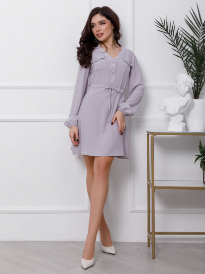 Сукня міні ISSA Plus модель SA-118_grey - фото