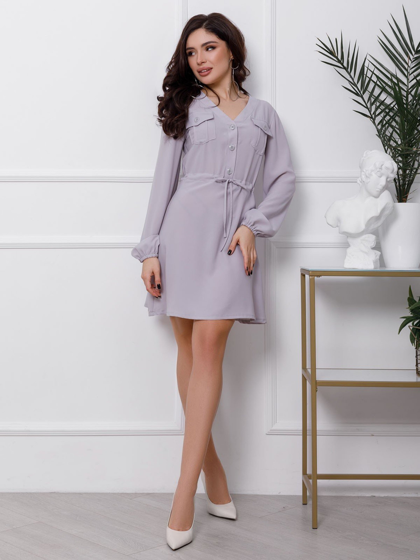 Сукня міні ISSA Plus модель SA-118_grey Фото