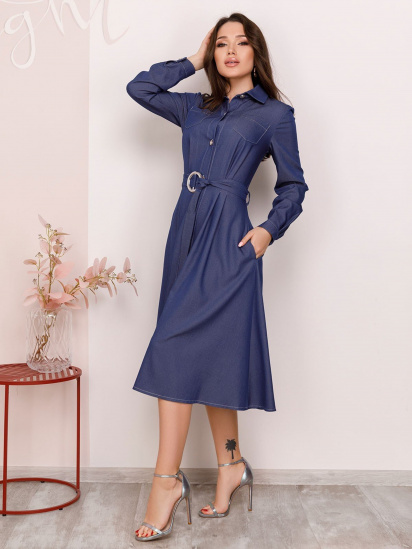 Сукня міді ISSA Plus модель SA-147_blue — фото - INTERTOP