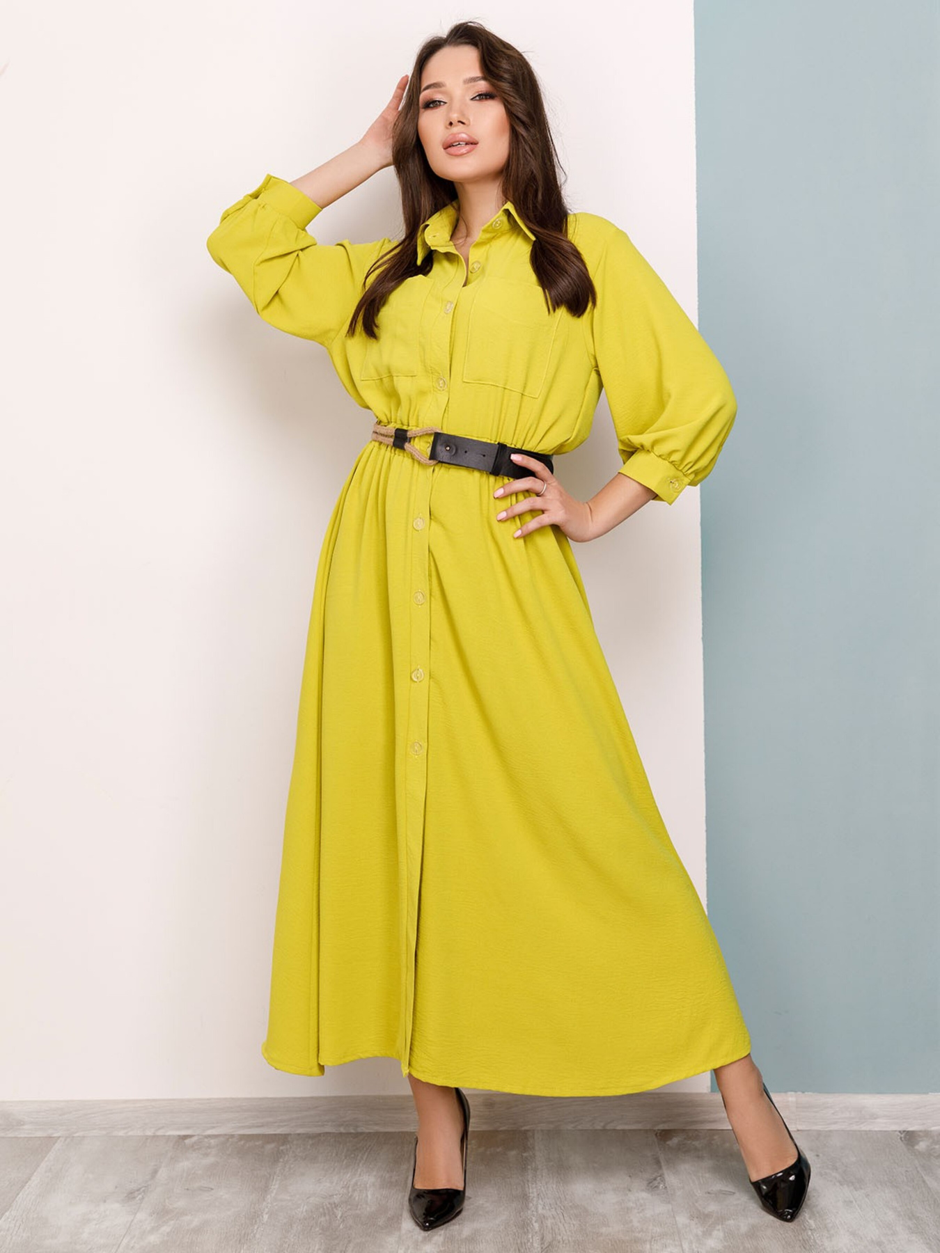 Сукня максі ISSA Plus модель SA-169_olive Сукня максі ISSA Plus модель SA-169_olive Фото