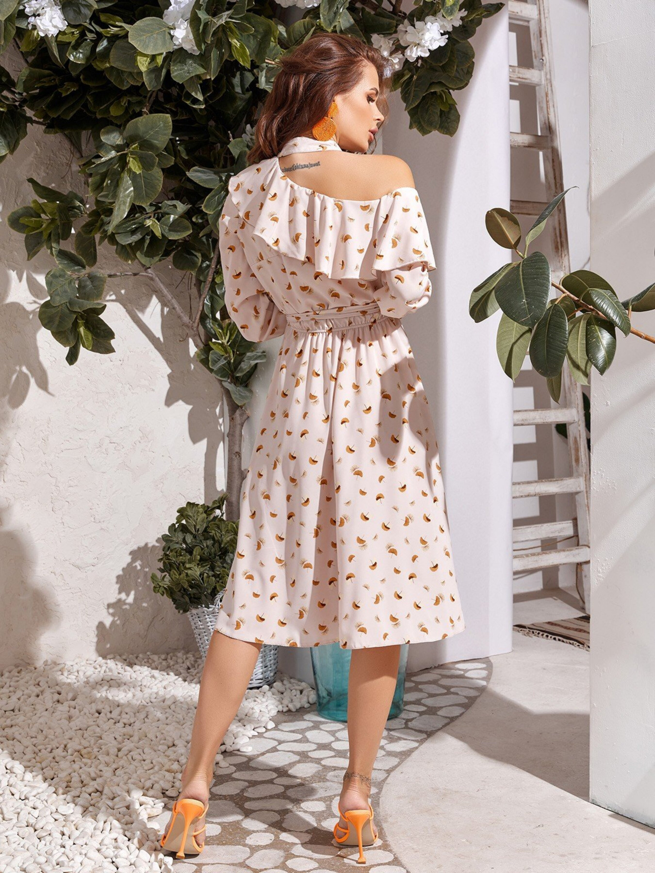 Сукня міді ISSA Plus модель SA-299_beige Фото