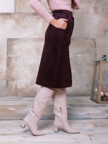 Спідниця міді ISSA Plus модель SA-95_purple Спідниця міді ISSA Plus модель SA-95_purple Фото