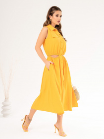 Сарафан ISSA Plus модель 14080_mustard Сарафан ISSA Plus модель 14080_mustard Фото