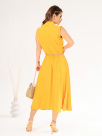 Сарафан ISSA Plus модель 14080_mustard Сарафан ISSA Plus модель 14080_mustard Фото