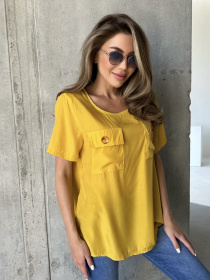 Блуза ISSA Plus модель WN20-493_mustard Блуза ISSA Plus модель WN20-493_mustard Фото