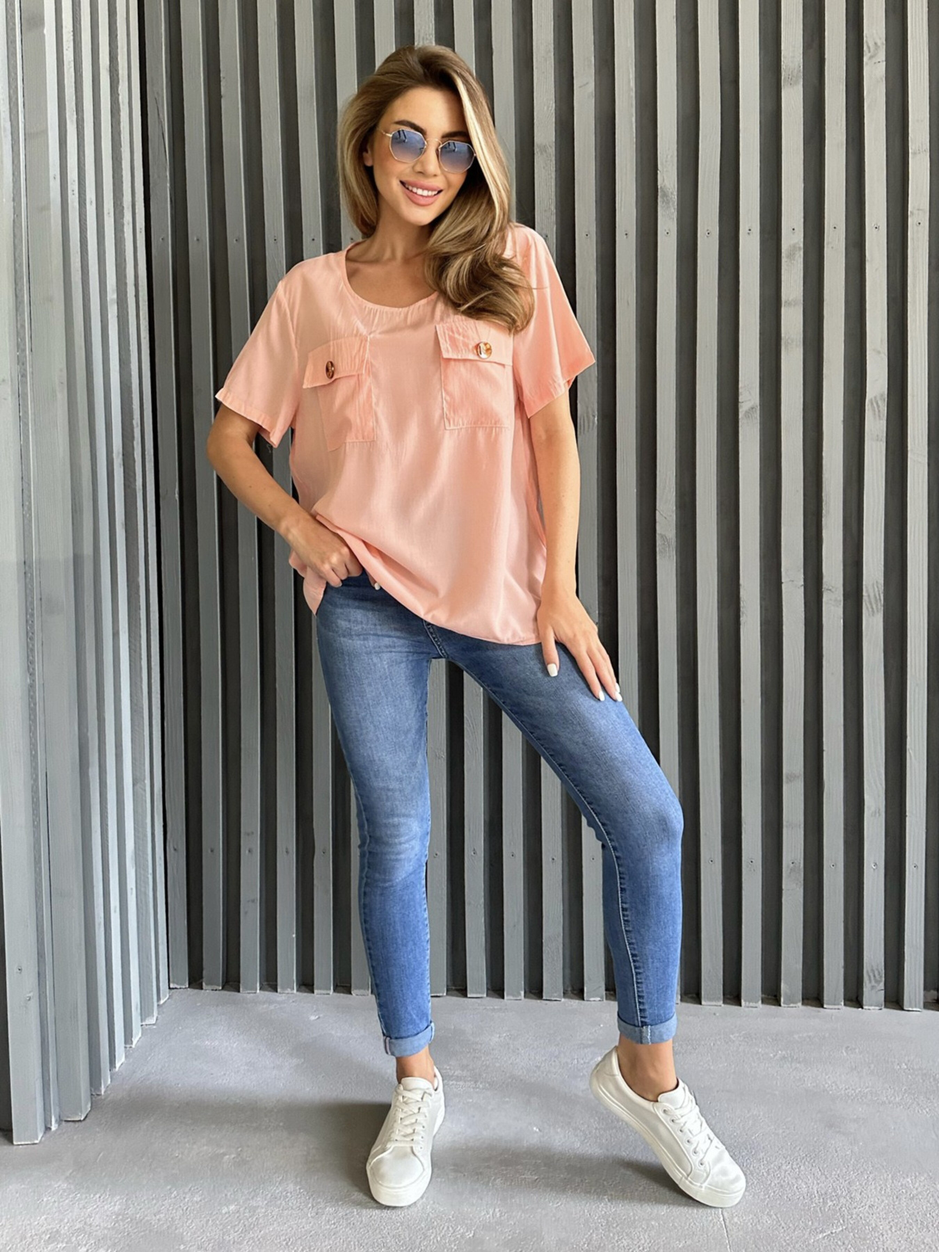 Блуза ISSA Plus модель WN20-493_peach Фото