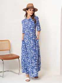 Платье макси ISSA Plus модель 14073_blue Фото