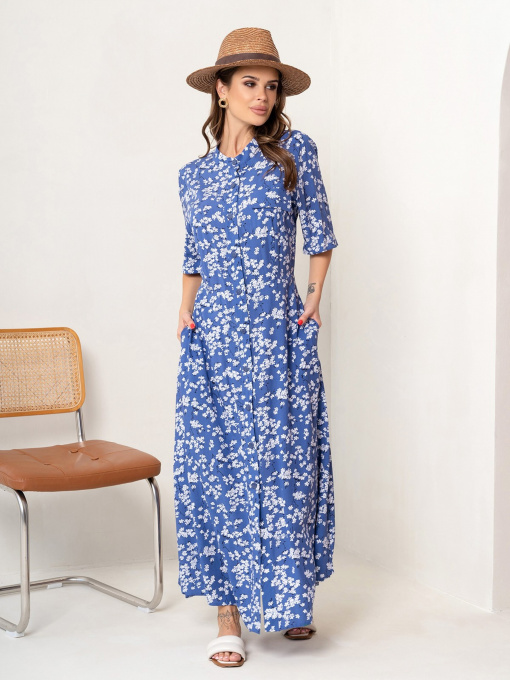 Сукня максі ISSA Plus модель 14073_blue Фото