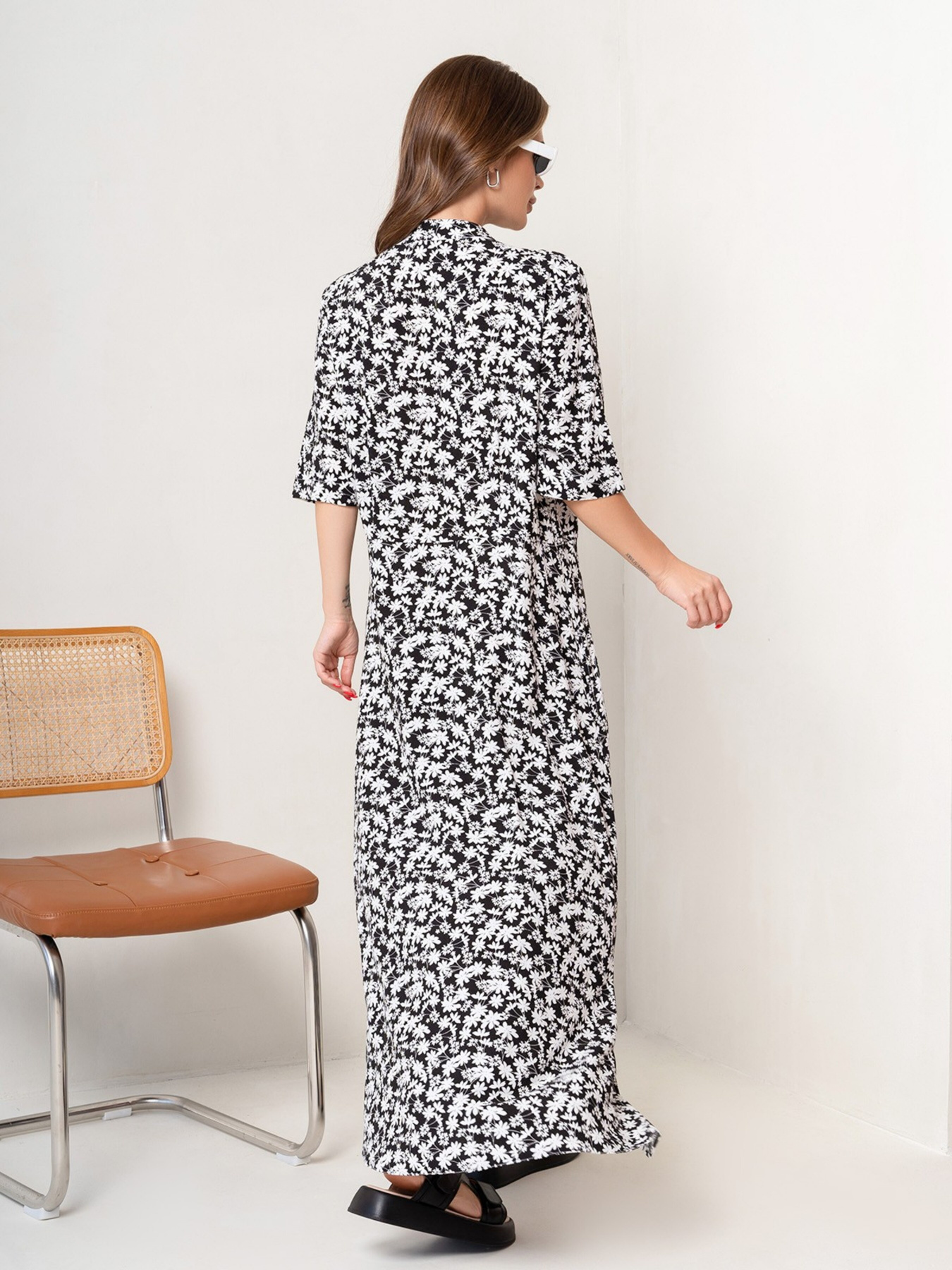 Платье макси ISSA Plus модель 14074_blackwhite Фото
