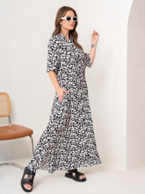 Сукня максі ISSA Plus модель 14074_blackwhite Фото