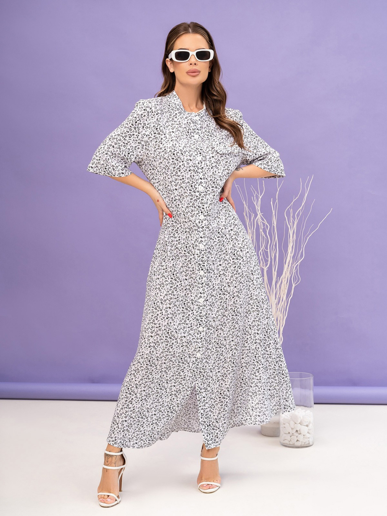 Платье макси ISSA Plus модель 14075_white Фото