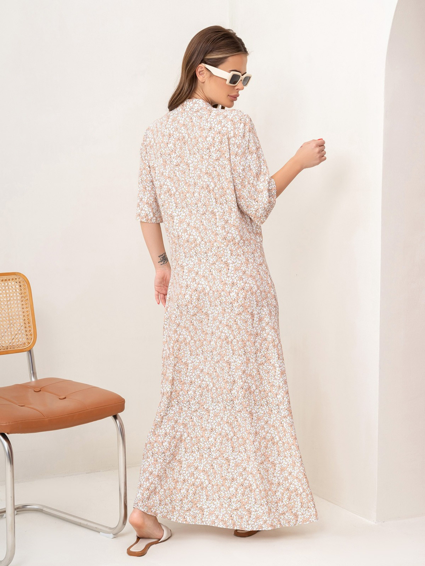 Сукня максі ISSA Plus модель 14076_beige Фото