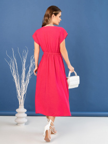 Сукня міді ISSA Plus модель 14078_crimson Сукня міді ISSA Plus модель 14078_crimson Фото