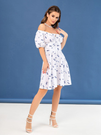 Платье мини ISSA Plus модель SA-474_whiteblue Фото