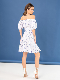 Платье мини ISSA Plus модель SA-474_whiteblue Фото