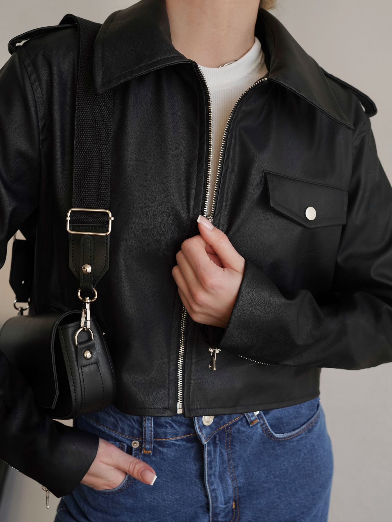 Куртка кожаная Romashka Поотсі модель 208022804101 Фото