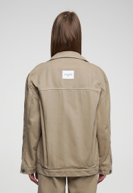 Джинсова куртка Джинсовая куртка - бомбер модель sp21-bmbr-beige-os Фото