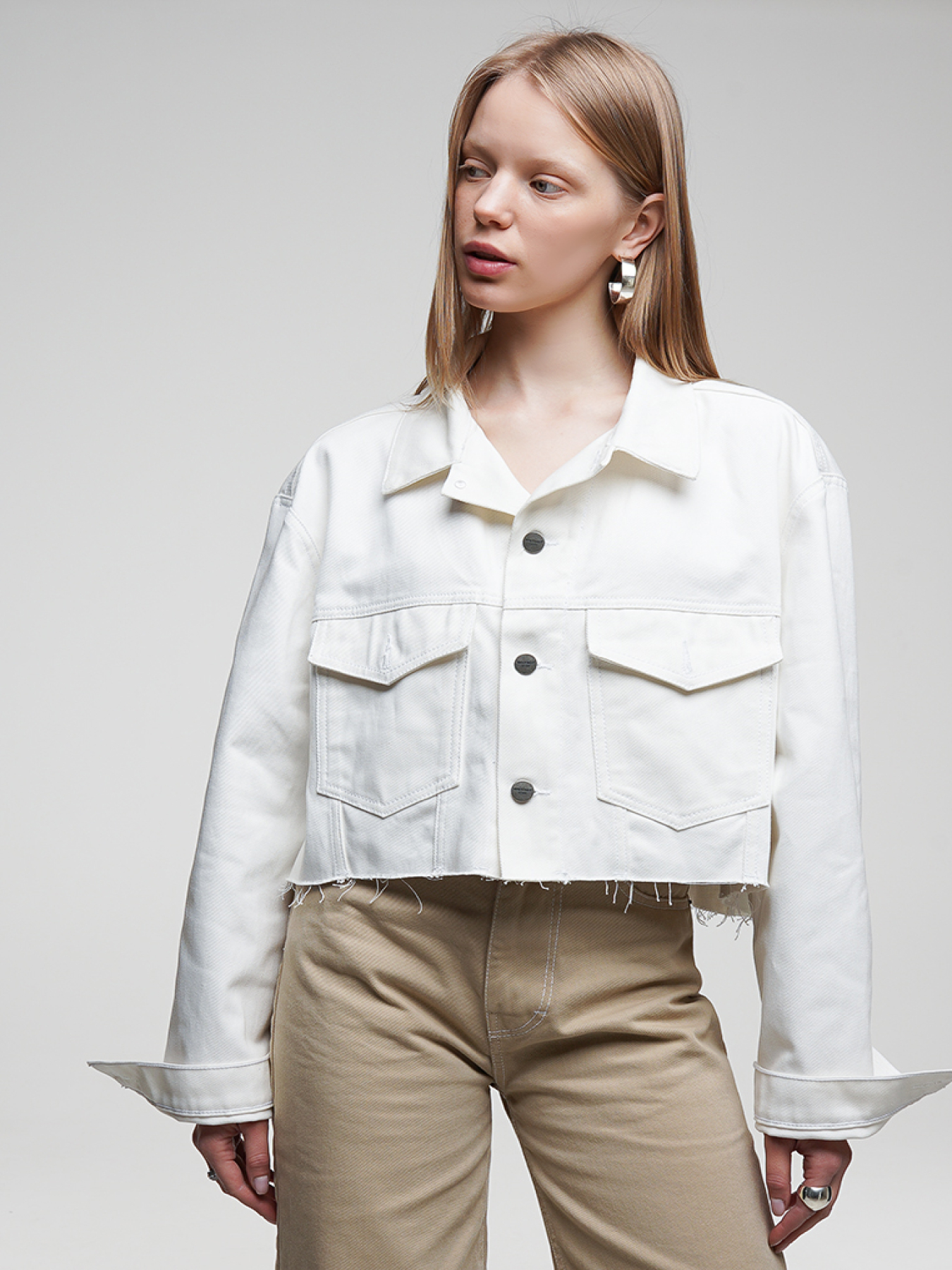 Джинсовая куртка Куртка джинсовая модель sp21-jctcr-white-os Фото