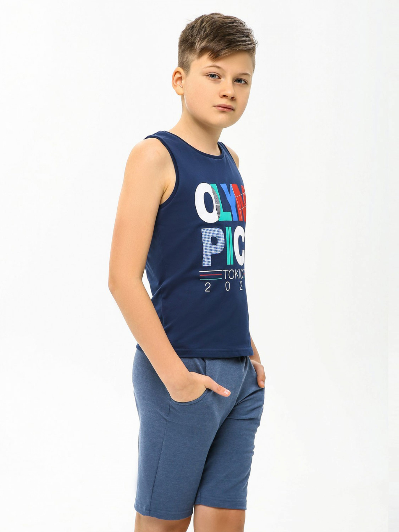 Майка SMIL модель smil_110583-sero-sinij Фото