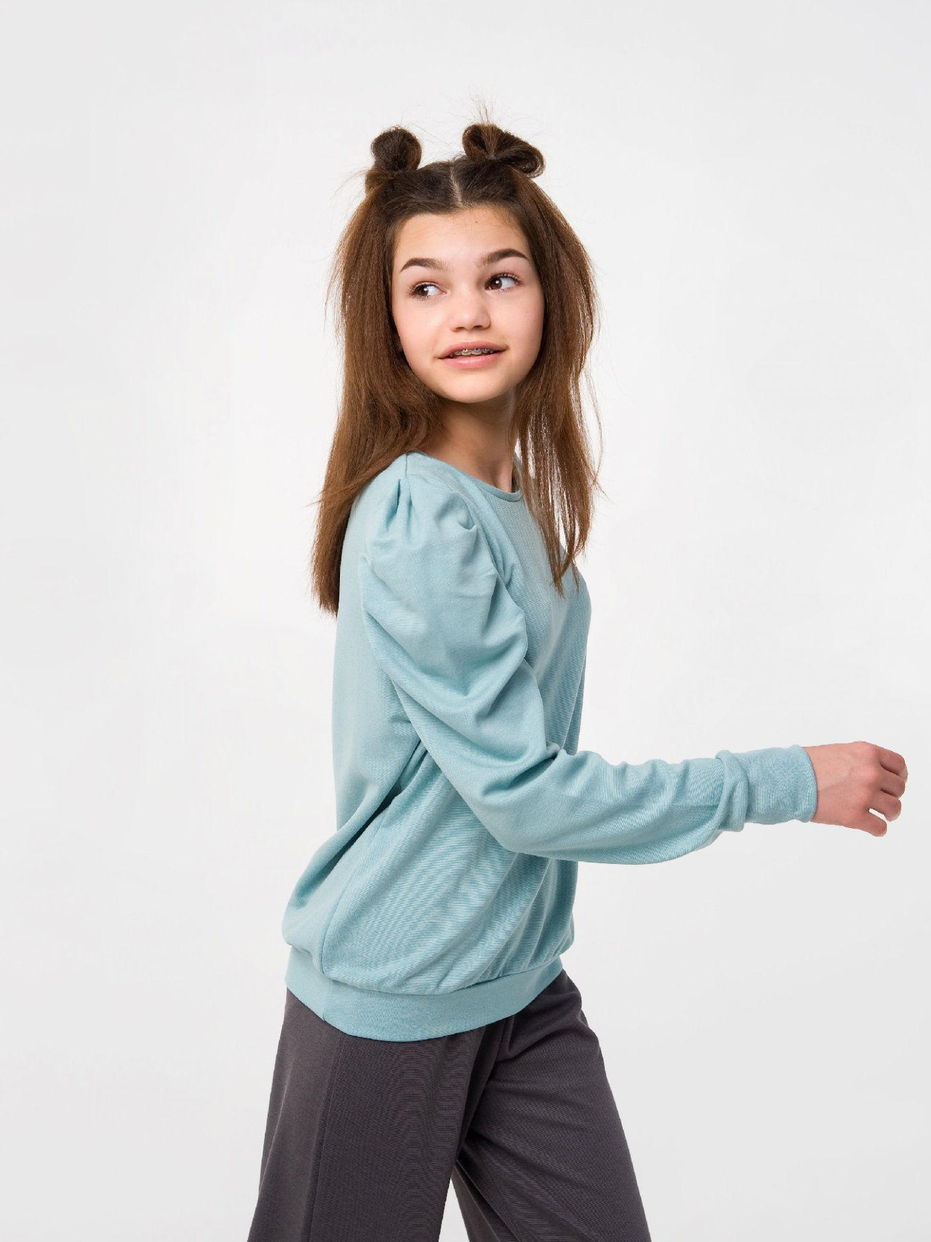 Свитшот SMIL модель smil_116505-sero-zelenyj Фото