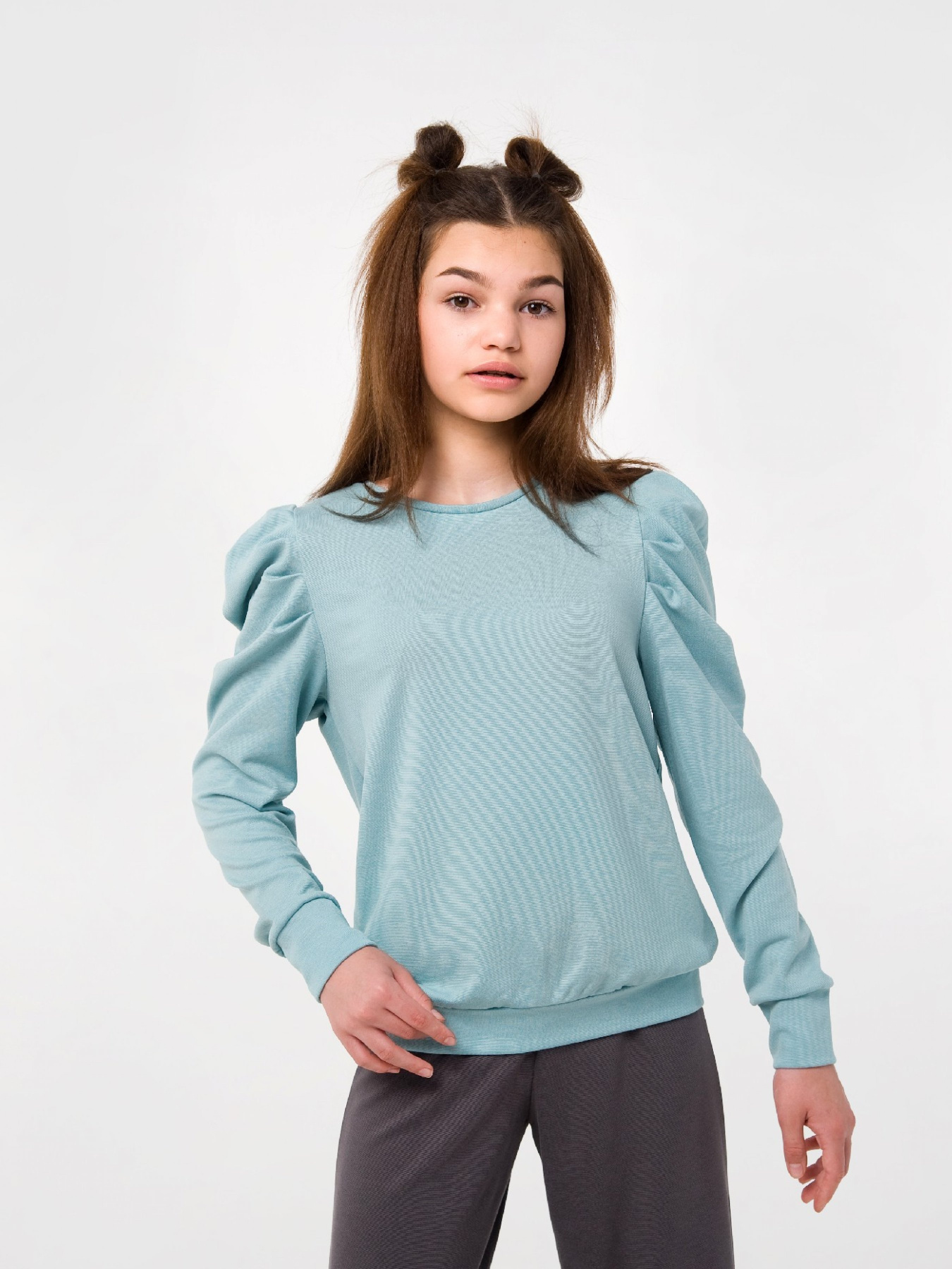 Свитшот SMIL модель smil_116505-sero-zelenyj Фото