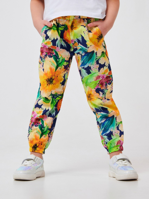 Джоггеры SMIL модель smil_115530-cvety-na-temno-sinem Фото