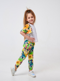 Джоггеры SMIL модель smil_115530-cvety-na-temno-sinem Фото