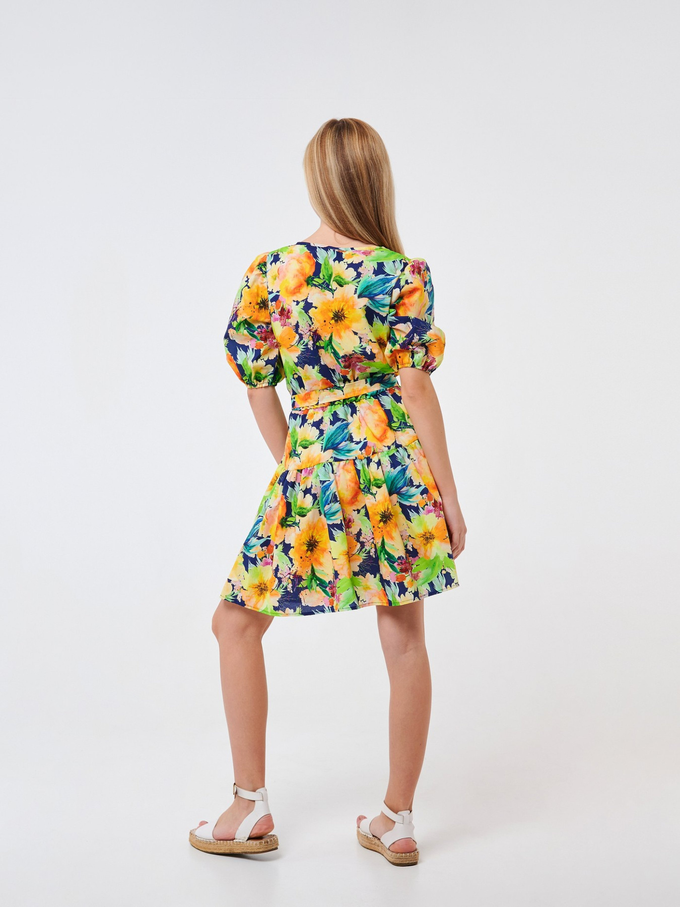 Платье мини SMIL модель smil_120355-cvety-na-temno-sinem Фото