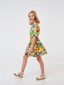 Сукня міні SMIL модель smil_120355-cvety-na-temno-sinem Фото