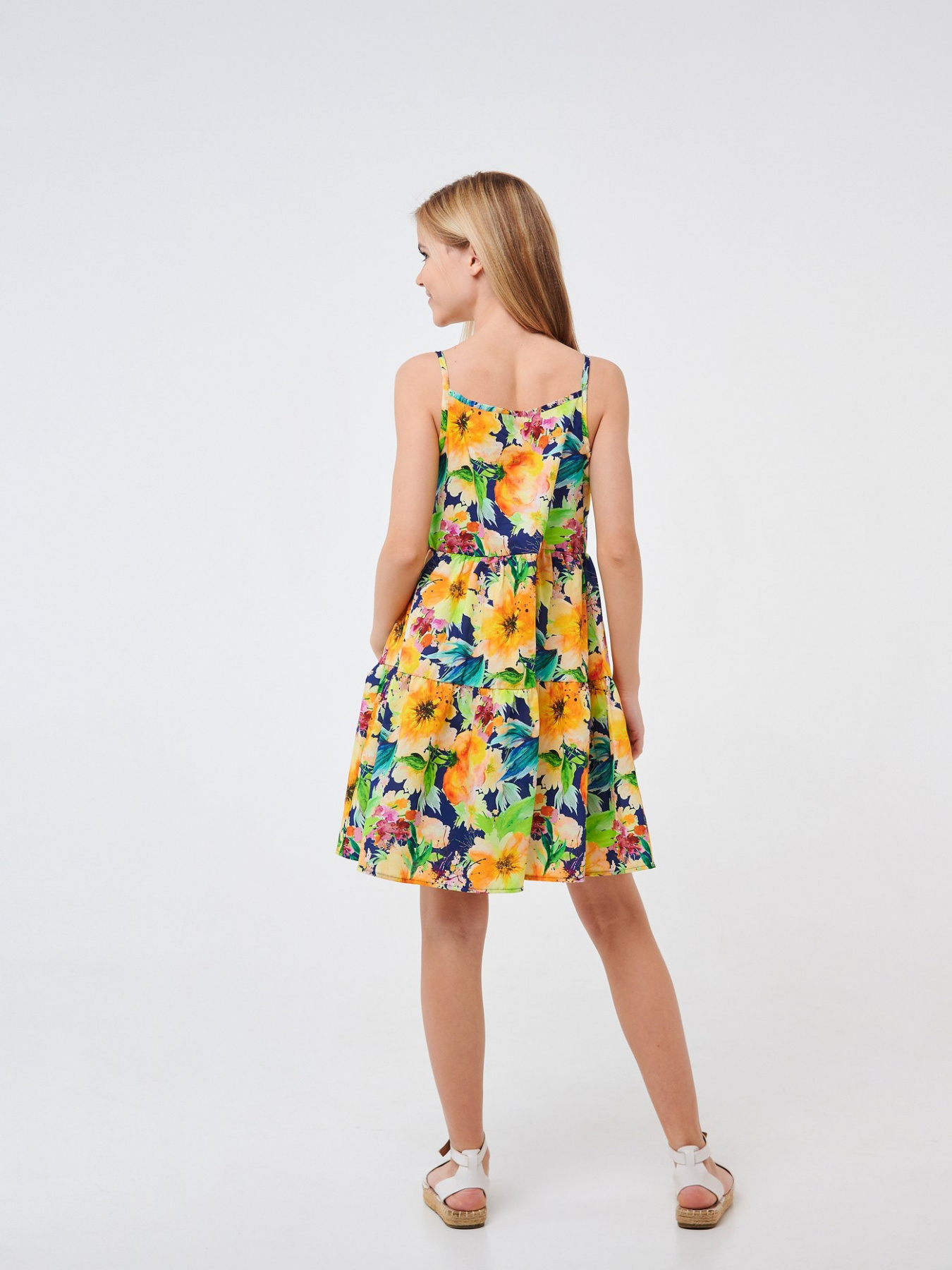 Сарафан SMIL модель smil_120354-cvety-na-temno-sinem Фото