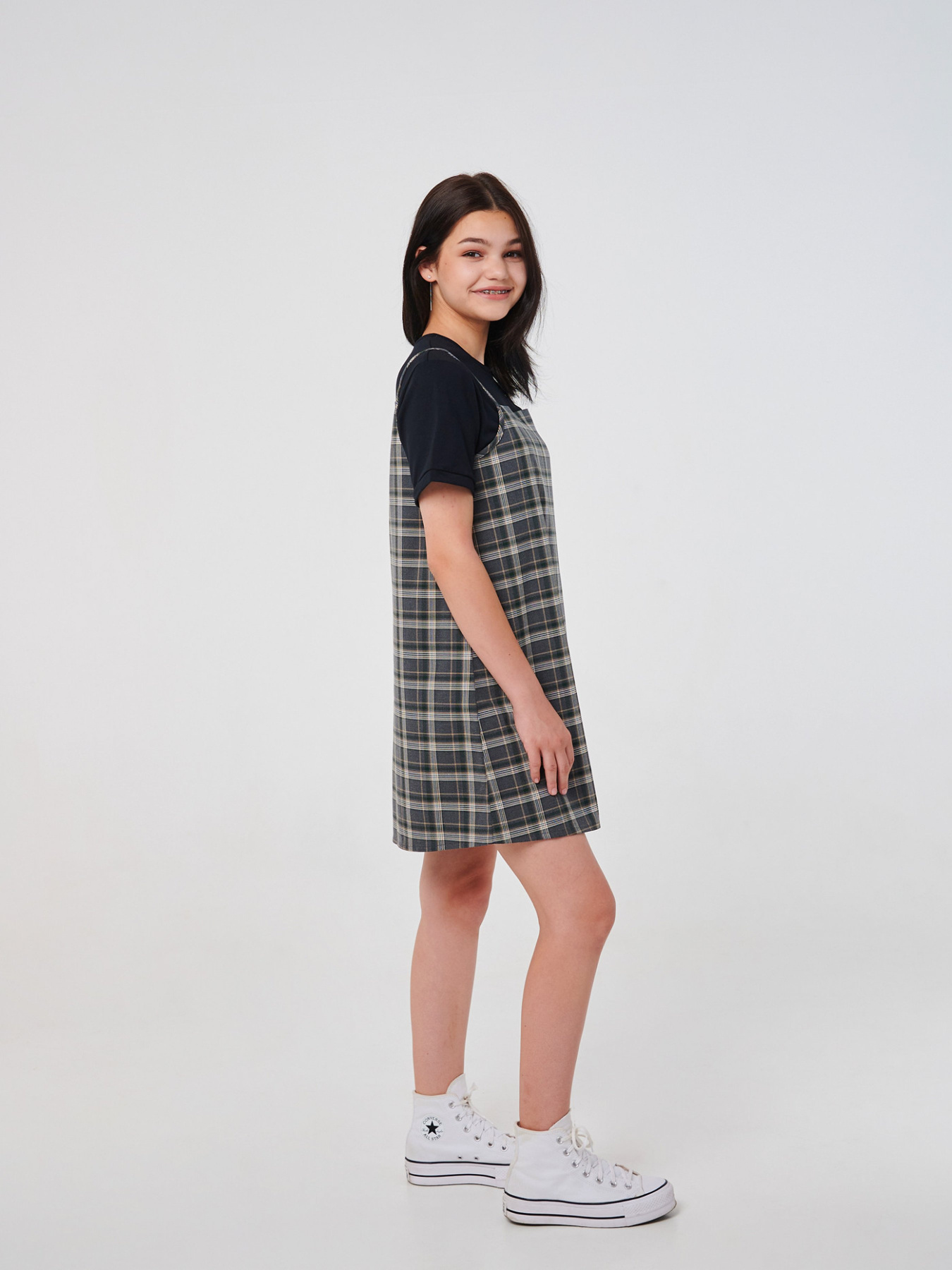 Сарафан SMIL модель smil_120364-sero-zelenaa-kletka Фото